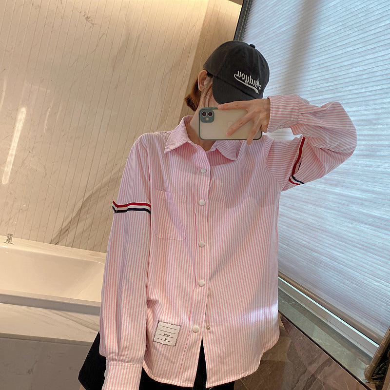 Thom Browne Women's Pink Striped Shirt