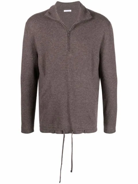 Malo zip placket cashmere pullover