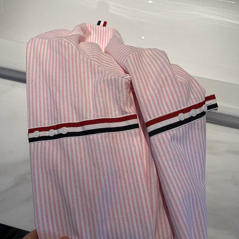 Thom Browne Women's Pink Striped Shirt