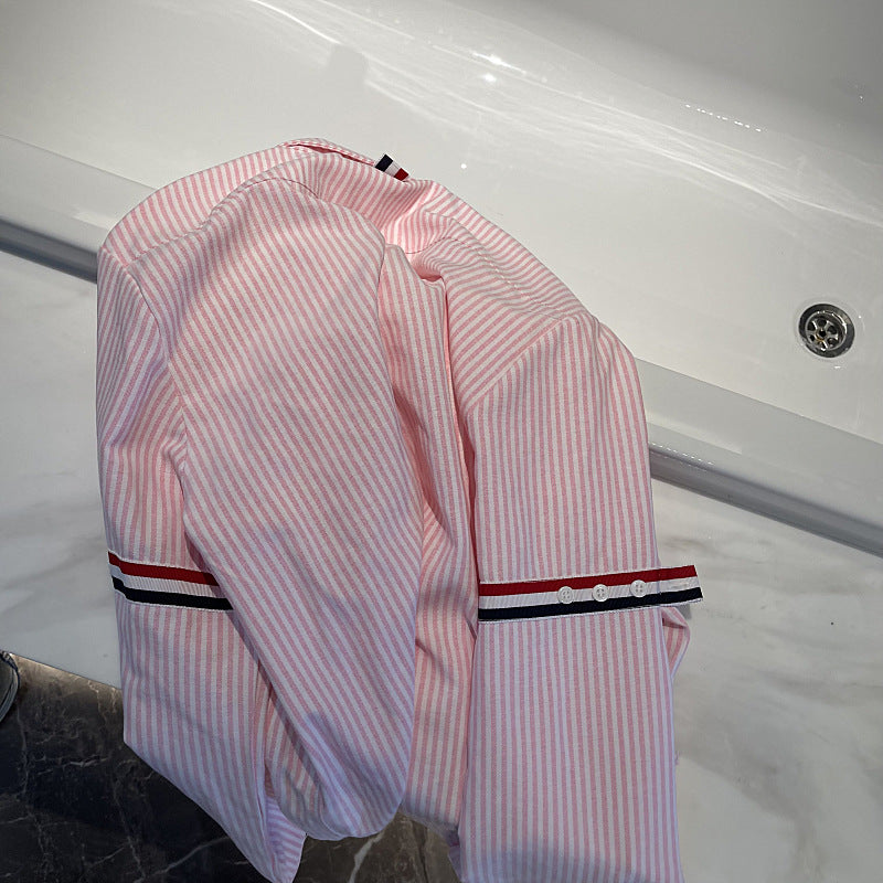 Thom Browne Women's Pink Striped Shirt