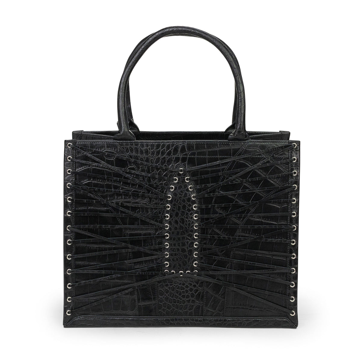 BLACK ARCH TOTE XL MESSENGER BAG
