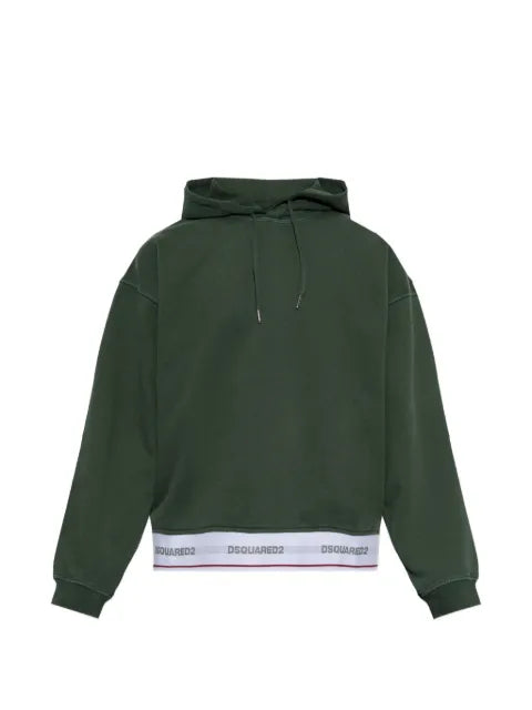 DSQUARED2 logo-tape drawstring hoodie
