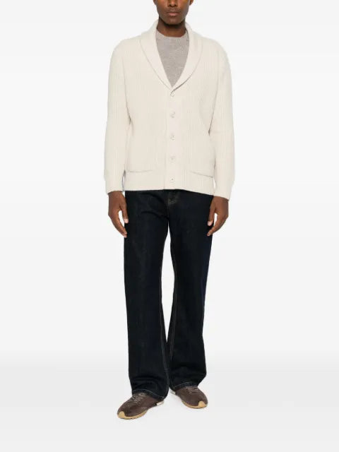 Fedeli ribbed-knit shawl-collar cardigan