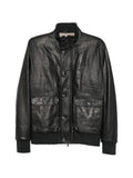 Barba high-neck leather jacket