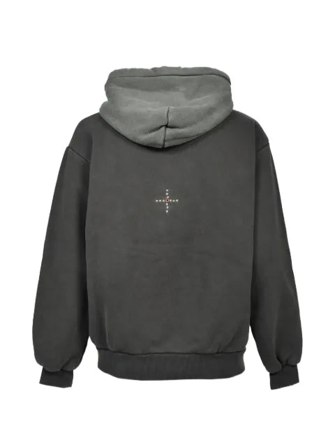 SWJP stud-embellished graphic-print hoodie