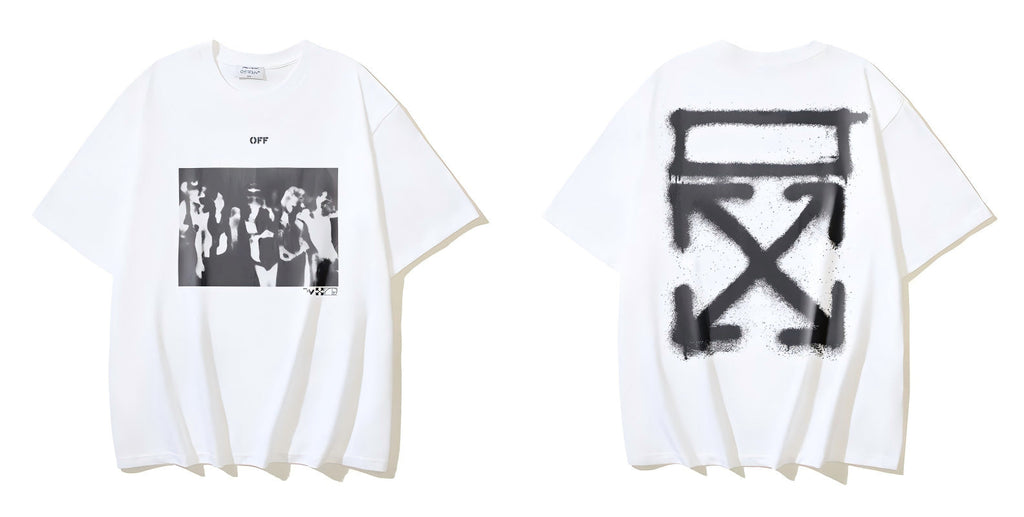 Off-White Letter and Arrow Graphic Short Sleeve Crewneck T-Shirt