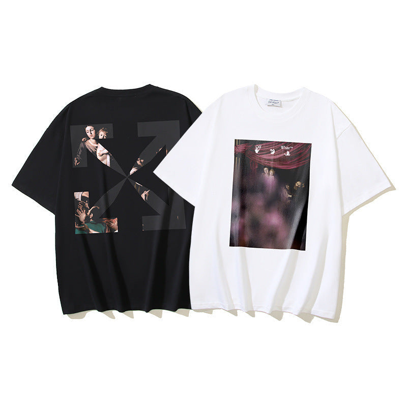 Off-White Letter and Arrow Graphic Short Sleeve Crewneck T-Shirt