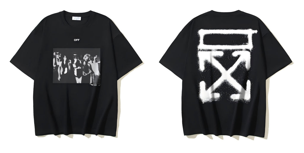 Off-White Letter and Arrow Graphic Short Sleeve Crewneck T-Shirt