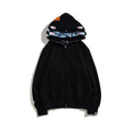 Bape Black Solid Double Shark Full Zip Hoodie