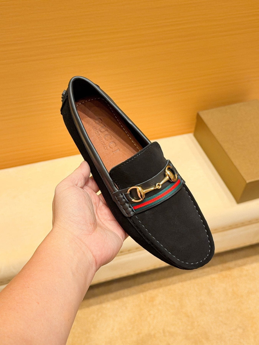 Men's Black Web Stripe Bit Loafers