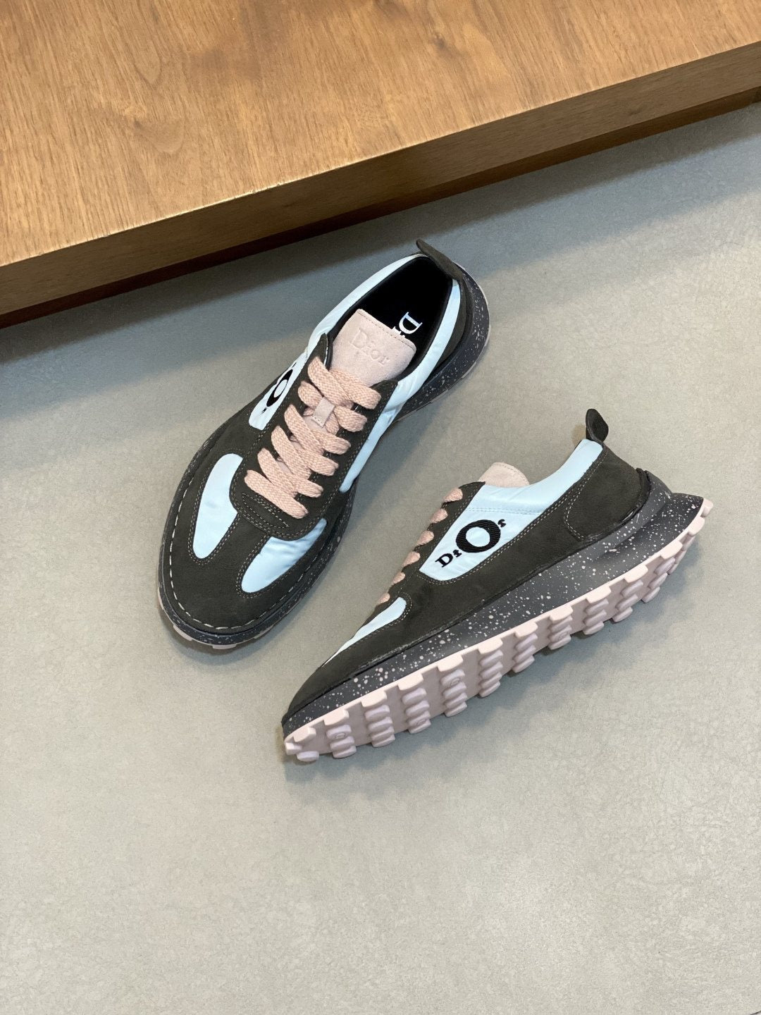 Dior Men's Black and Blue Panel Sneakers