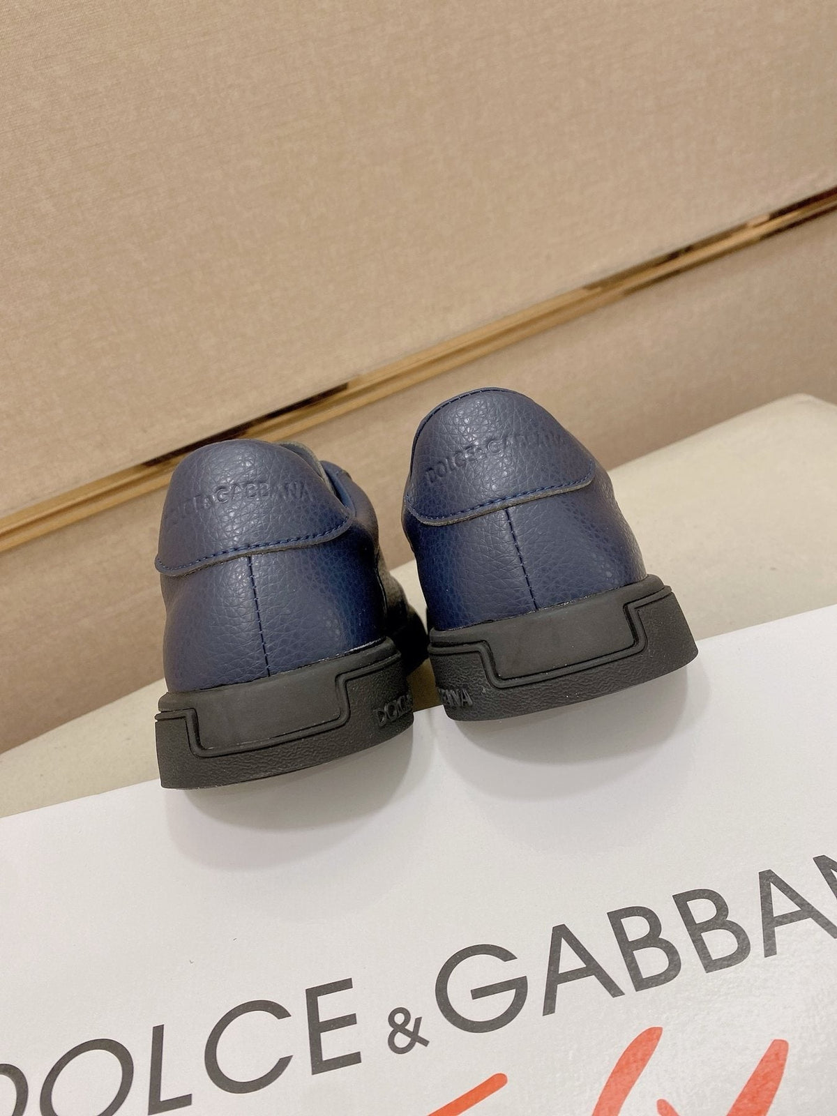 Dolce & Gabbana Navy Blue Low-Top Sneakers