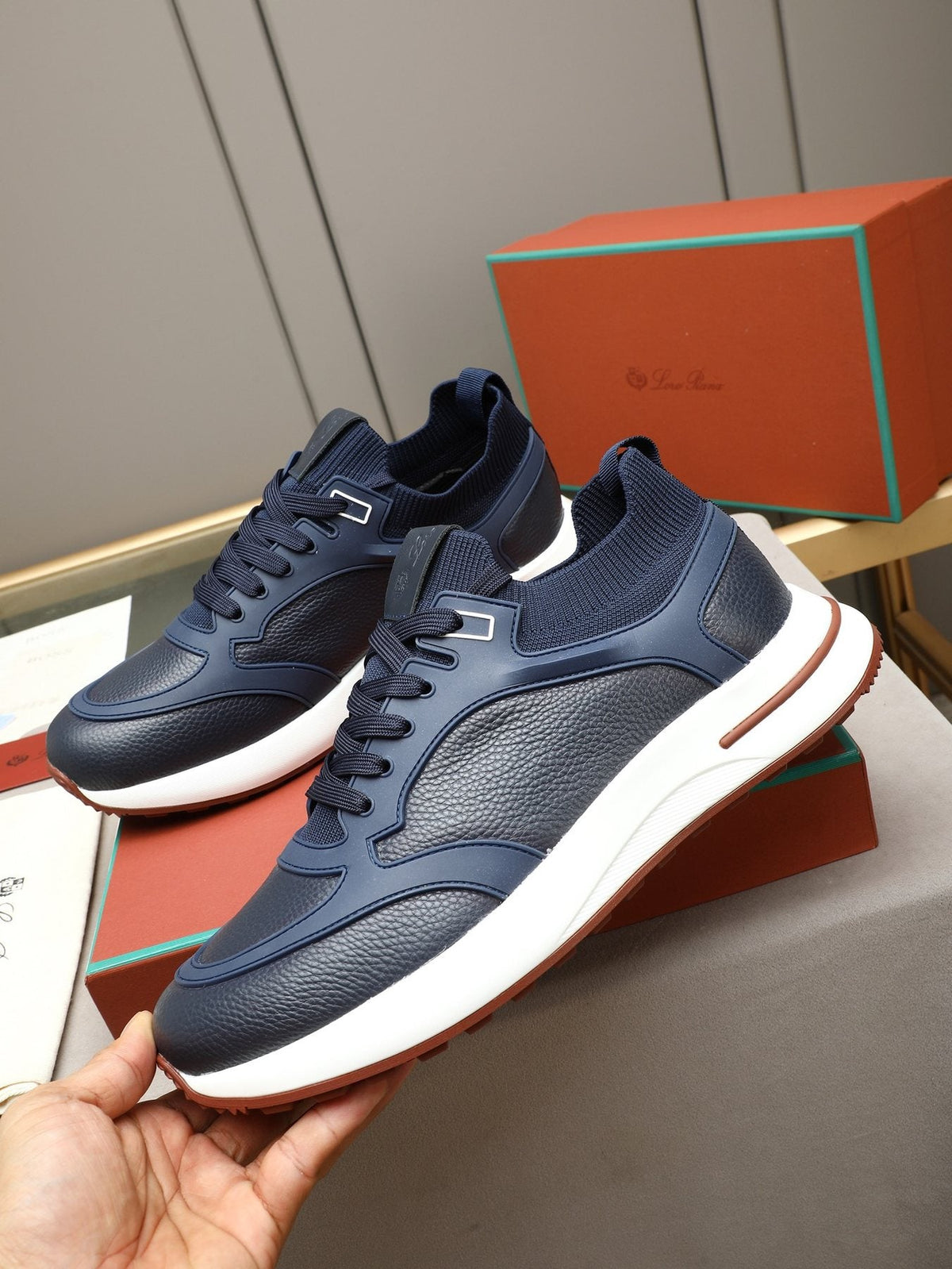 Loro Piana Paneled Low-Top Sneakers