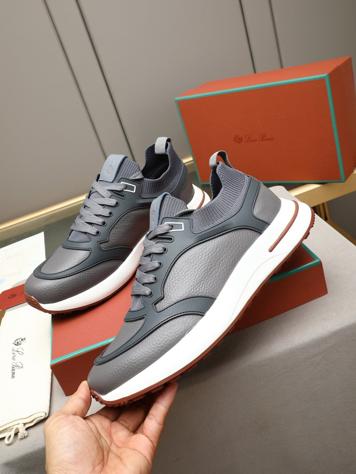 Loro Piana Paneled Low-Top Sneakers